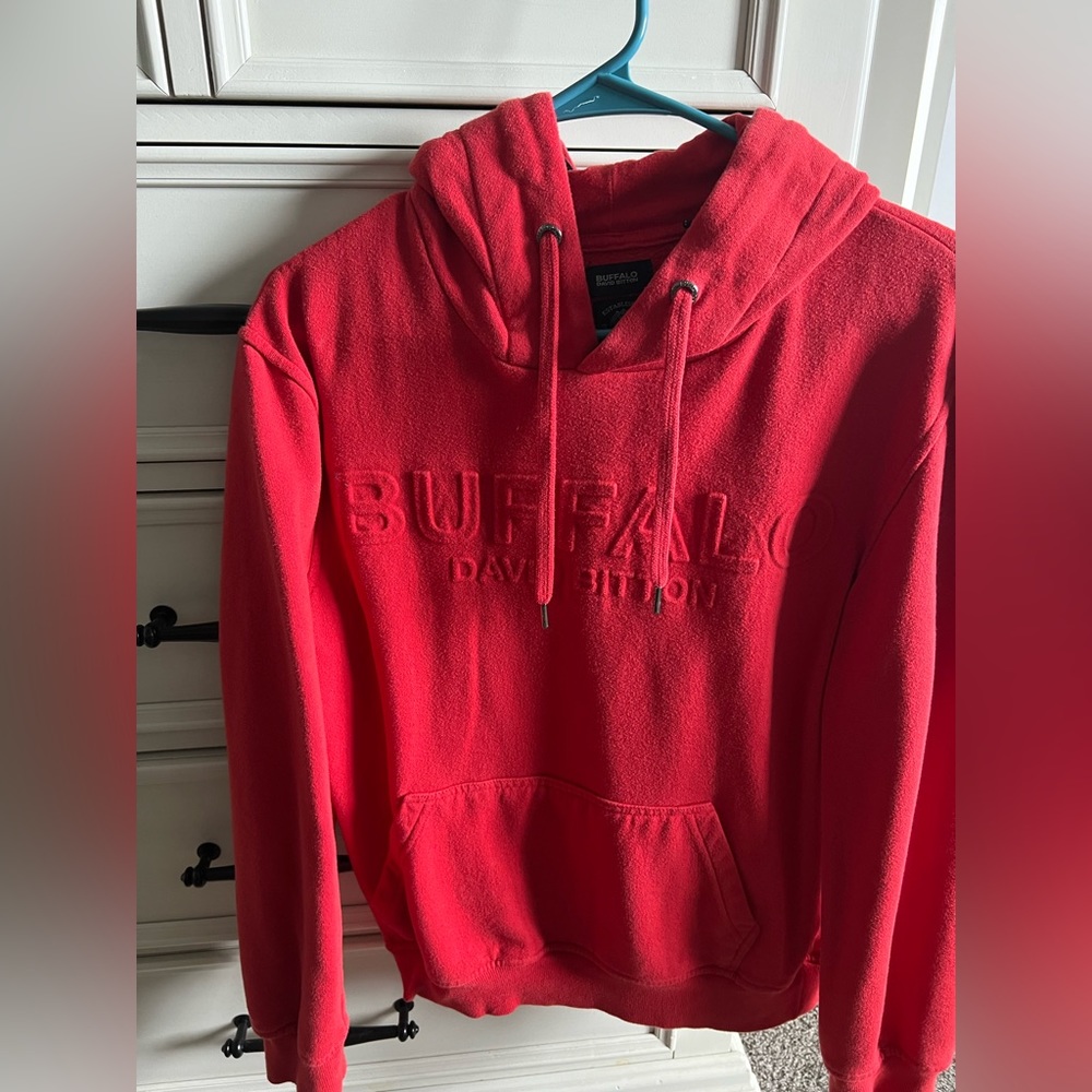 Red nice and thick warm hoodie.